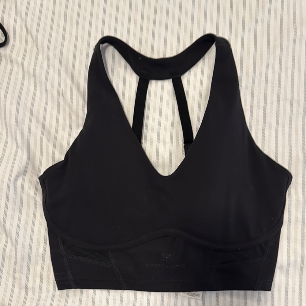 Black Racerback Sports Bra with Keyhole Detail